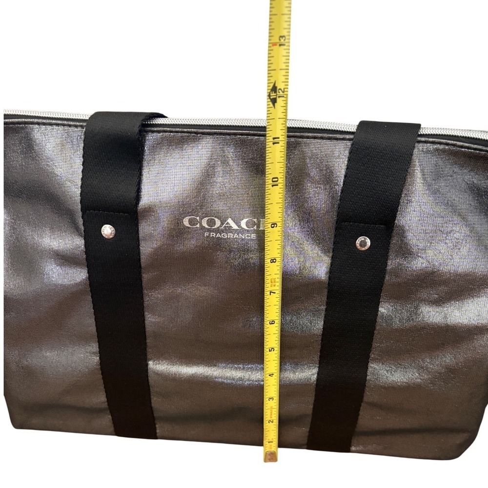 Coach Fragrance Metallic Silver Travel Tote  Bag With Zipper Closure - Picture 4 of 9